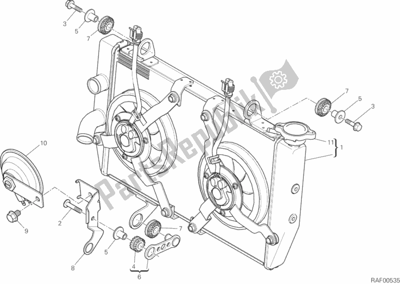 Toutes les pièces pour le Refroidisseur D'eau du Ducati Multistrada 1200 S Thailand 2016